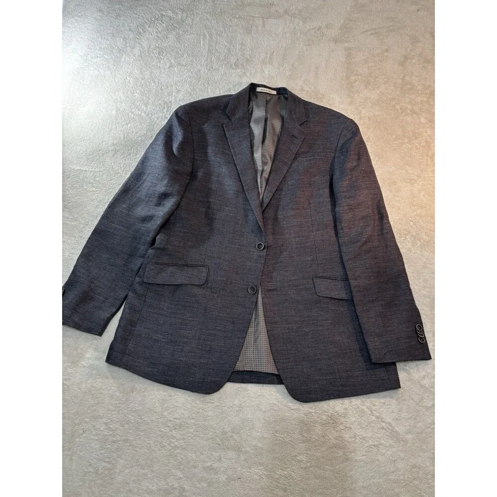 Joseph Abboud Men's 100% Linen Blazer Jacket Sport Coat Size 44L Gray Suit Coat